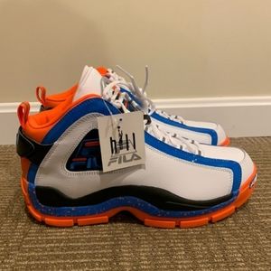 Fila Grant Hill athletic shoes (mids)..size 12-blue/orange and white.